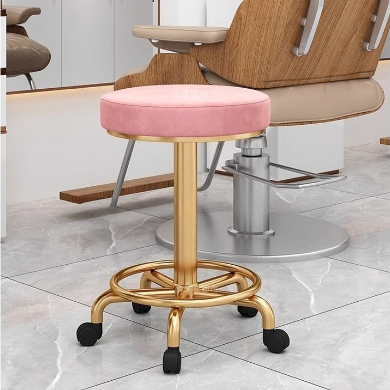 Beauty Makeup Chair - โมเดิร์นความงามสตูลProfessionalหมุนตัดผมสตูลปรับความสูงSalonที่นั่งล้อ 360 ° เก้าอี้แต่งหน้าหมุนได้