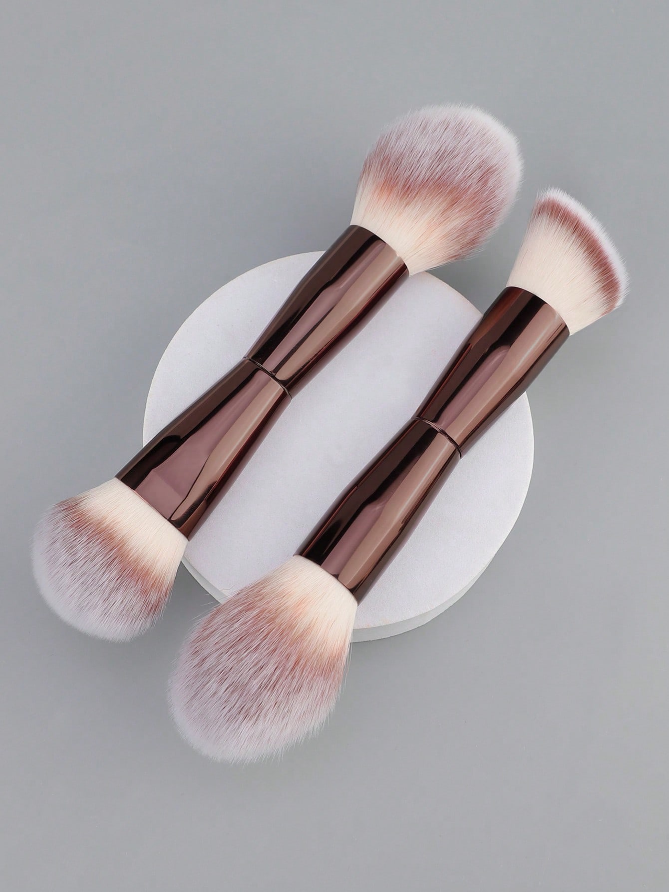 Beauty Queen Makeup - ชุดแปรงแต่งหน้า 1/2 แปรง, แปรงแต่งหน้าแบบสองด้านสำหรับรองพื้น, คอนทัวร์, แป้ง,