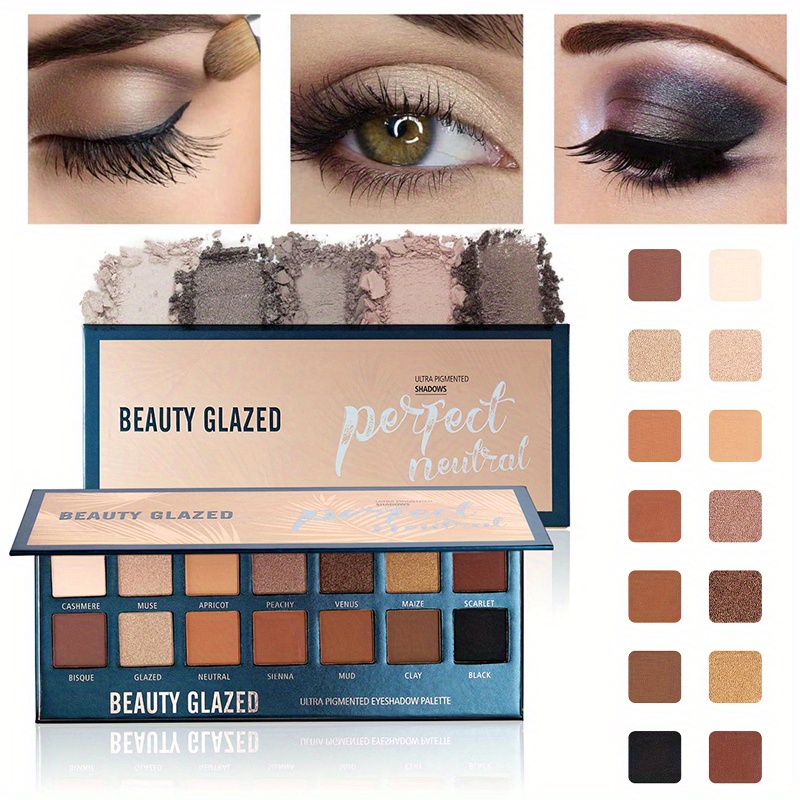 Beauty Makeup Palette - พาเลทอายแชโดว์เคลือบ14สีทาอายแชโดว์เนื้อแมทสีนู้ดกันน้ำติดทนนาน