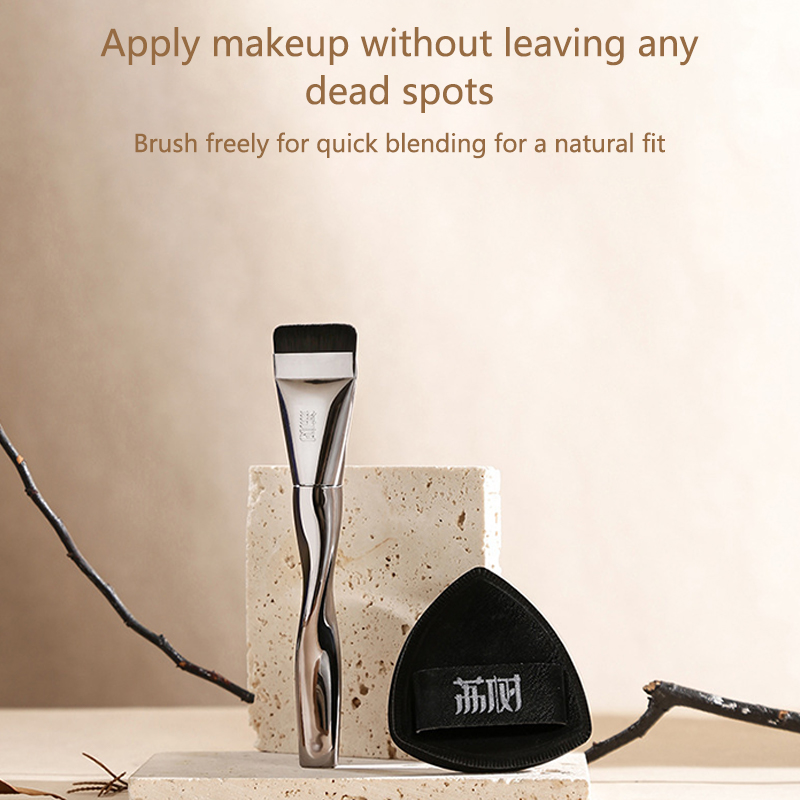 Beauty Queen Makeup - แปรงรองพื้นแบบใหม่ แปรงคอนทัวร์หน้าบางเบาและบางเฉียบ แปรงคอนทัวร์แบบแบน แปรงแต่งหน้าสำหรับรองพื้นครีม
