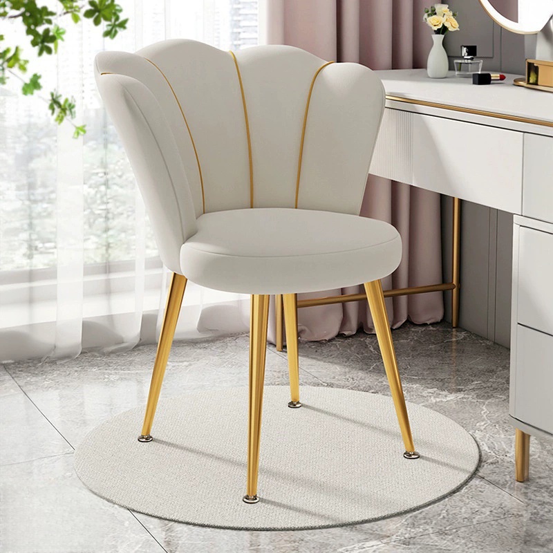 Beauty Makeup Chair - เก้าอี้แต่งตัวสไตล์นอร์ดิก เก้าอี้สำหรับบ้านพร้อมพนักพิง เก้าอี้แต่งหน้าในห้องนอน เก้าอี้นวมดีไซน์สร้างสรรค์ เก้าอี้ทานอาหาร เฟอร์นิเจอร์