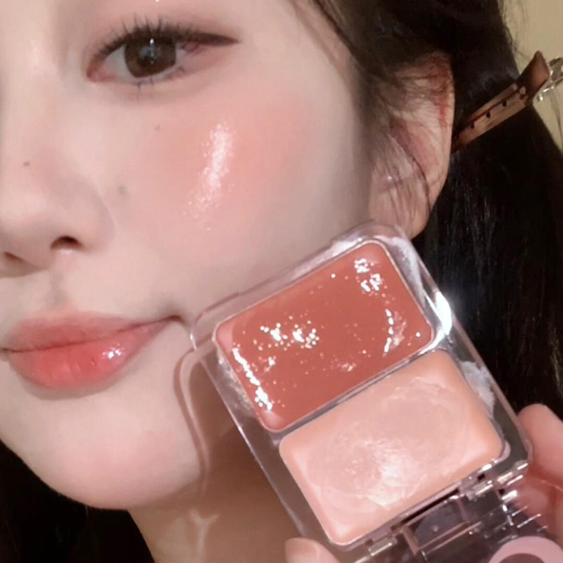Ulta Beauty Makeup - บลัชออนเจลลี่สองสี, มิลค์พีชพิงค์แอปริคอทเรดครีมบลัชออนวอเตอร์ไลท์บลัชเชอร์ รูโบเรส เครื่องสำอางแต่งหน้าสไตล์เกาหลี