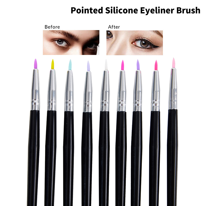 Beauty Makeup & D Anime Studio - แปรงทาสีเล็บสำหรับอายไลน์เนอร์ทำจากซิลิโคนสำหรับทำแปรงเล็บแปรงสำหรับแต่งหน้าแปรงทาสีเล็บแบบทำมือ