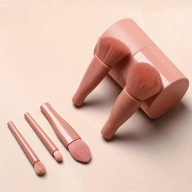 Beauty Makeup Tool Collection - 5 ชิ้น/เซ็ตแปรงแต่งหน้าชุดกล่องสำหรับผู้หญิงแป้งผสมรองพื้น บลัชเชอร์ คอนทัวร์ อายแชโดว์ คิ้ว