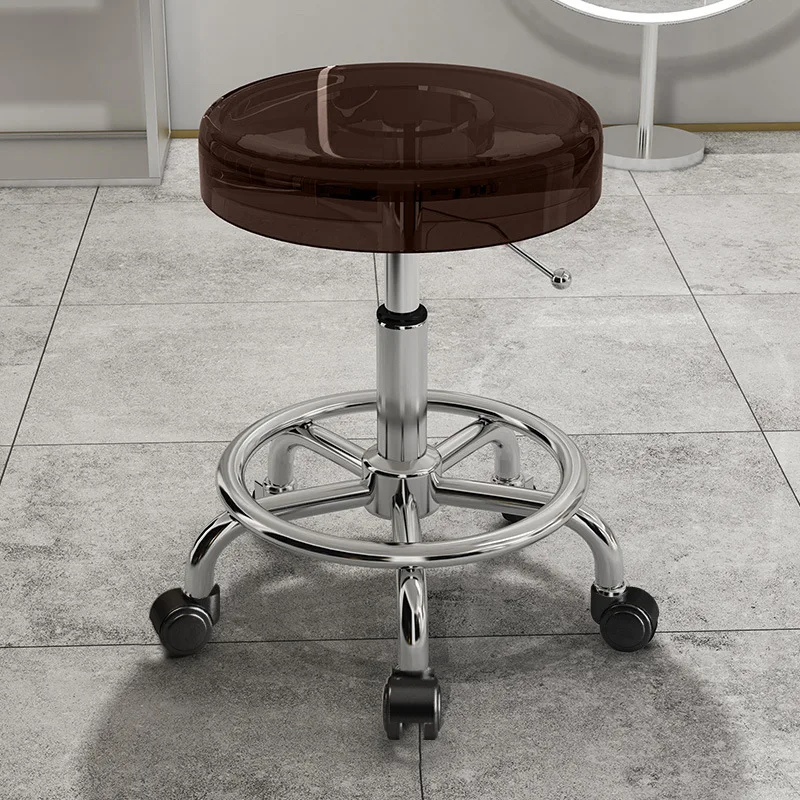 Beauty Makeup Chair - เก้าอี้สแตนเลสแบบหมุนได้สำหรับร้านตัดผม เก้าอี้ช่างเสริมสวย เก้าอี้ทำเล็บ ทำผม อะคริลิค