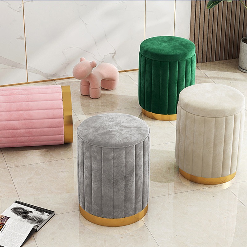 Beauty Makeup Chair - เก้าอี้เสริมสวย เก้าอี้ทำเล็บ เก้าอี้ไม้เนื้อแข็ง เก้าอี้เตี้ย เก้าอี้แต่งหน้าสไตล์หรูหรา เก้าอี้แต่งหน้าในห้องนอนสาวๆ