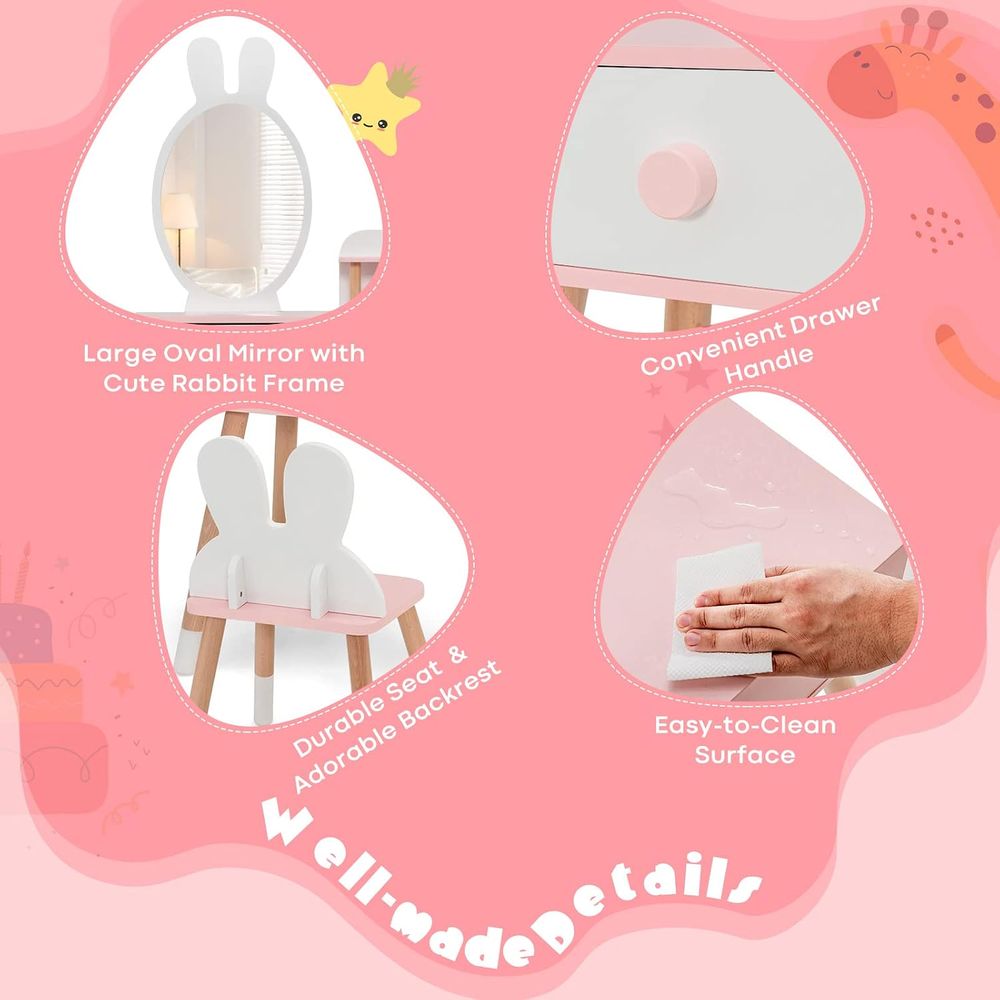 โต๊ะเครื่องแป้งเด็ก EY Kids ลา - Beauty Makeup Chair บทวิจารณ์และราคา