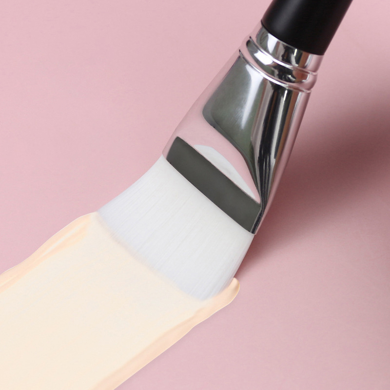 แปรงมาส์กหน้าบางหัวแบนสีขาวขนน - Beauty Makeup Foundation บทวิจารณ์และราคา
