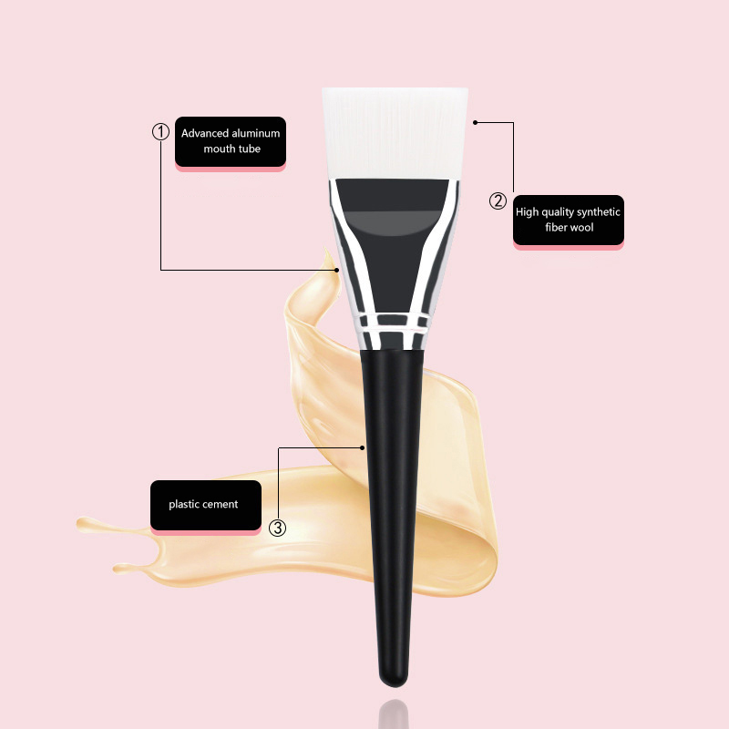 แปรงมาส์กหน้าบางหัวแบนสีขาวขนน - Beauty Makeup Foundation บทวิจารณ์และราคา