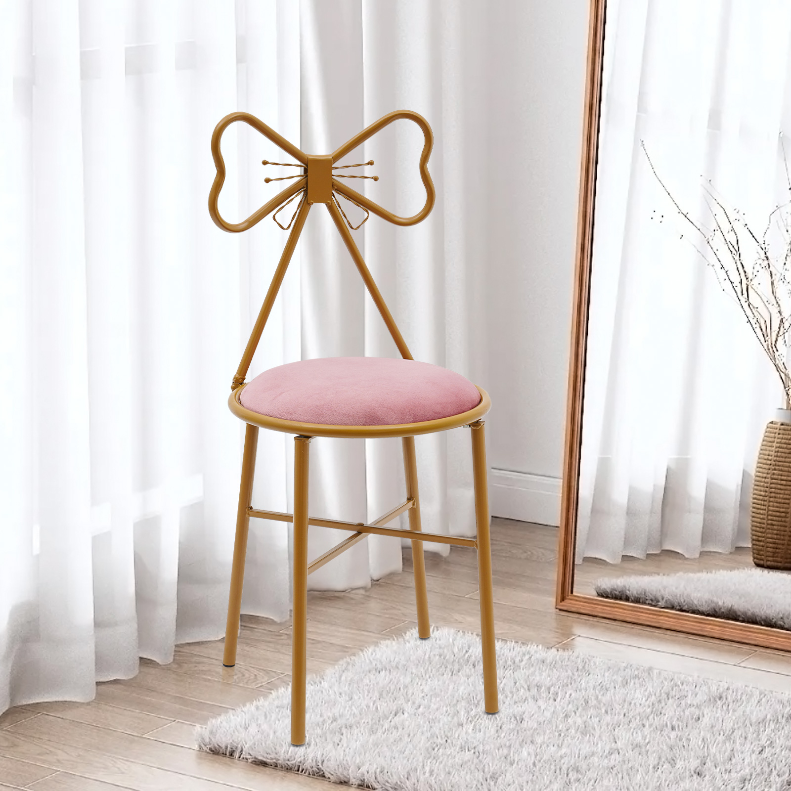 ผีเสื้อ Bow Tie Vanity เก้าอี้ - Beauty Makeup Chair บทวิจารณ์และราคา