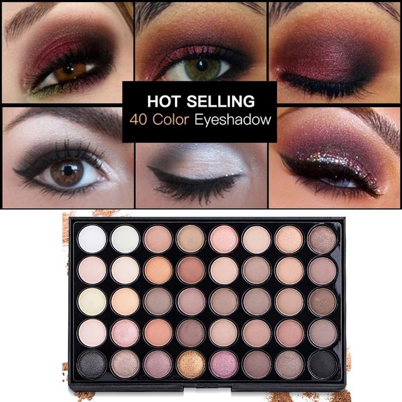 พาเลตต์อายแชโดว์ 40 สี - เนื้อ - Beauty Makeup Palette บทวิจารณ์และราคา