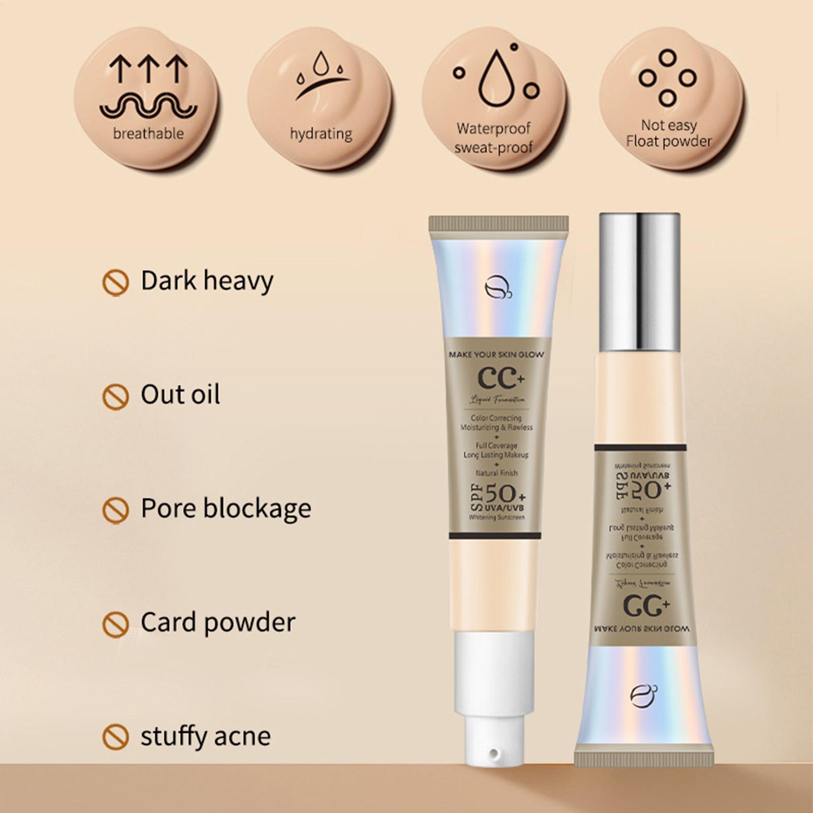 CC Cream Foundation SPF 50 Sun - Beauty Makeup Foundation บทวิจารณ์และราคา